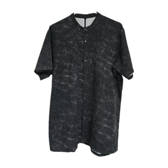 Lululemon Airing Easy Stand Collar Shirt Digital Drift Green Black Men’s Size XL - Picture 2 of 6